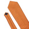 YOHOWA Orange Gold Tie with Tie Clip for Men Plaid