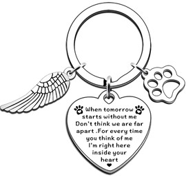 AMZQ Pet Memorial Gifts Loss of Pet Memorial Keyring Sympathy Gifts Memory of Family Dog Cat Pet Keyring Remembrance Gift for Pet Dog Cat Lover Memorial Keyring Angel with Paws