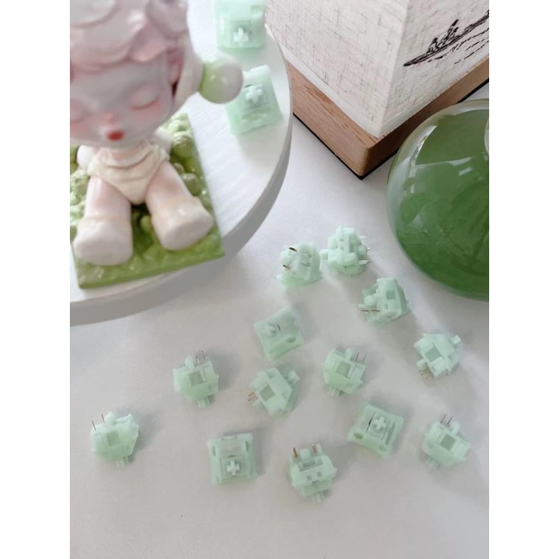 BOYI Jadeite Green Full POM 40gf HiFi Linear Mechanical Switches,5-Pin