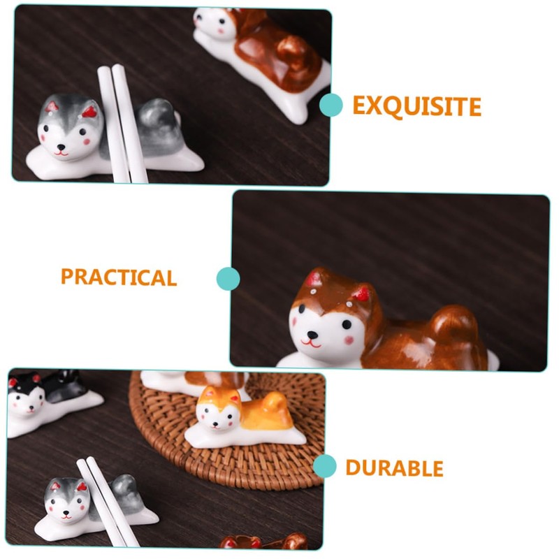 Mikinona 4pcs Ceramic Chopstick Rest Cartoon Holders for Utensils Elegant