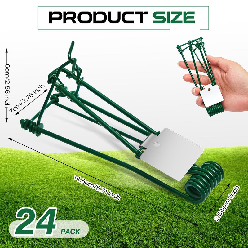 Qualirey 24 Pcs Outdoor Gopher Trap Easy Set Mole Trap