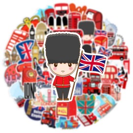 London Bus Sticker Set 50 Pieces Cute Decoration for Car Laptop Skateboard Bicycle Moped Motorcycle Bicycle Computer Suitable for Adults Children