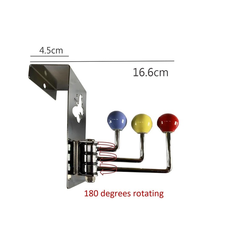 ASPECT Over The Door Hooks Hanger with 3 Ceramic Rotating