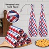 Gratico July 4th KitchenTowels Patriotic DishTowels 100% Cotton (Set of