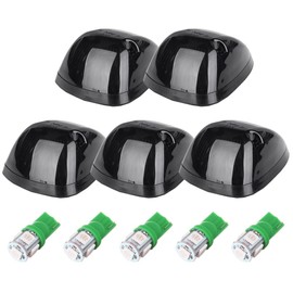 LBRST 5x Top Cab Marker Roof Running Light Assembly+T10 5-5050-SMD Green LED Bulbs Smoke Cover Cab Roof Running Clearance Marker Light for 1973-1997 Ford F150 F250 F350 Trucks Clearance Light