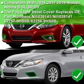 Led Fog Lights Fit for 2016 2017 2018 Nissan Altima Sedan 4Door Led Daytime Running Turn Signal Light,Nissan Altima Fogs light Lamps Assembly (2016Altima-DRL-led)