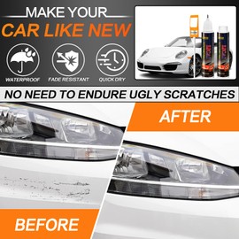 Touch Up Paint For Cars, Automotive Car Paint Pen Scratch Repair Two-In-One Touch Up Paint, Premium Car Scratch Remover for Deep Scratches 0.4 fl oz (Pure White)