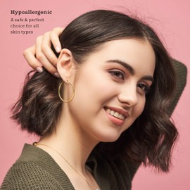 Yellow Gold Plated Hoop Earrings - 2mm x 25mm Click-Top Tube Hoop