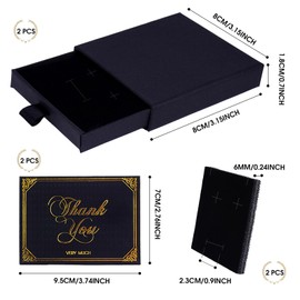 2 Pcs Jewelry Gift Box, Small Kraft Gift Boxes with Lids for Present, Square Cardboard Boxes for Jewellery Necklace Bracelet Earring Ring, 3.15 * 3.15 * 0.7inch (Black)