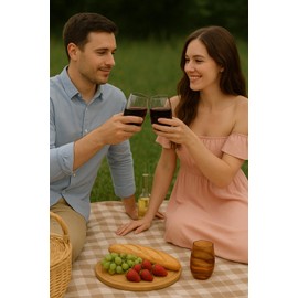 Unbreakable European Plastic Crystal, Stemless Wine Glasses | Set of 4, 13.5 OZ | Acrylic Tritan Set with 3-Finger Indentations - Pastel Colored Tumbler Set, BPA Free, Reusable, Naturally Aerates Wine