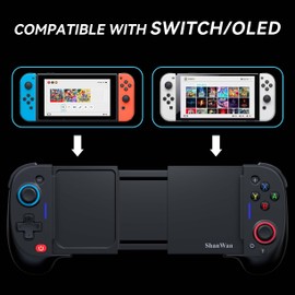 ShanWan Switch Controllers, One-Piece Joypad Replacement Switch/Switch OLED Suitable for Handheld Mode, Adjustable Turbo and Dual Vibration， Ergonomic,6-Axis Gyro,compatible programming Function