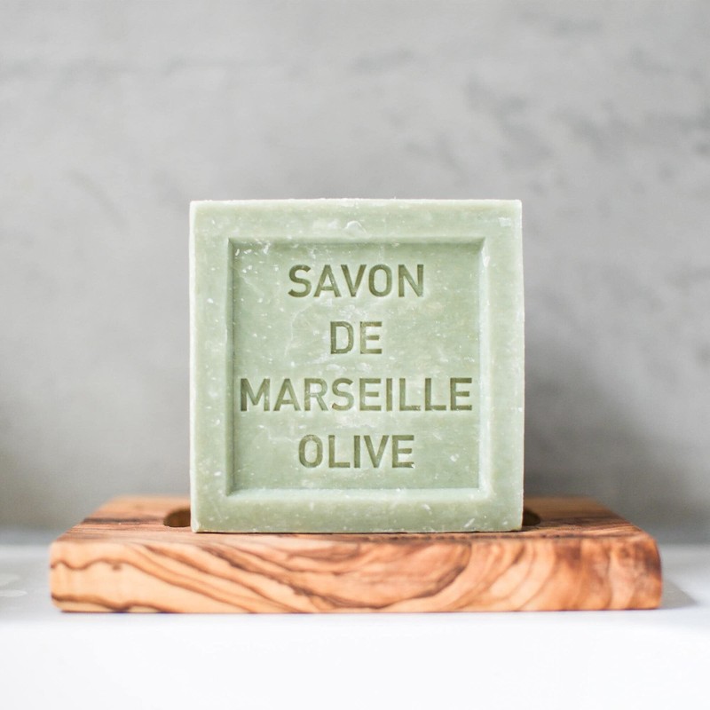 NATUREHOME Olive Wood Soap Dish Pure Organic Wood Bowl Square