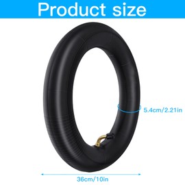 Binnan Inner Tube 10 x 2.125, Bicycle Tubes Curved Valves, E Scooter Inner Tube Thickened Butyl Rubber Tube Lining Bag, with 10 x 2.125 Tubes 90° Valve Angle Inner Tube for Pram Tyres