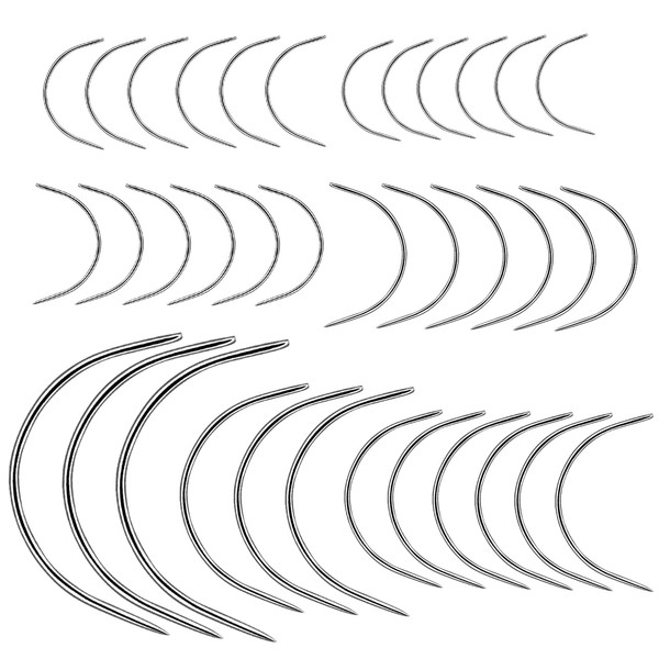 36 Pieces of Curved Needles, Hand Sewing Needles C Type