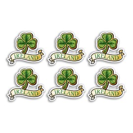6 x 5cm Ireland Vinyl Stickers - Irish Travel Clover Cartoon Luggage Men Women Boys Girls Design Small Decal Laptop Scrapbooking #4031