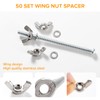 Lyeteung 50 Pieces M4 Wing Nut, Stainless Steel Wing Nut,