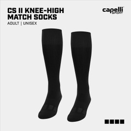 Capelli Sport Knee High Socks, Athletic Team Sports Apparel for Soccer, Football, Baseball, and Softball, Black, Size Small