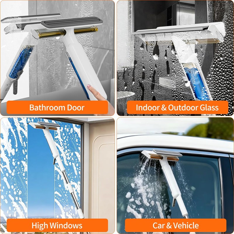 4 in 1 Window Squeegee with Water Tank,Window Cleaner Tool