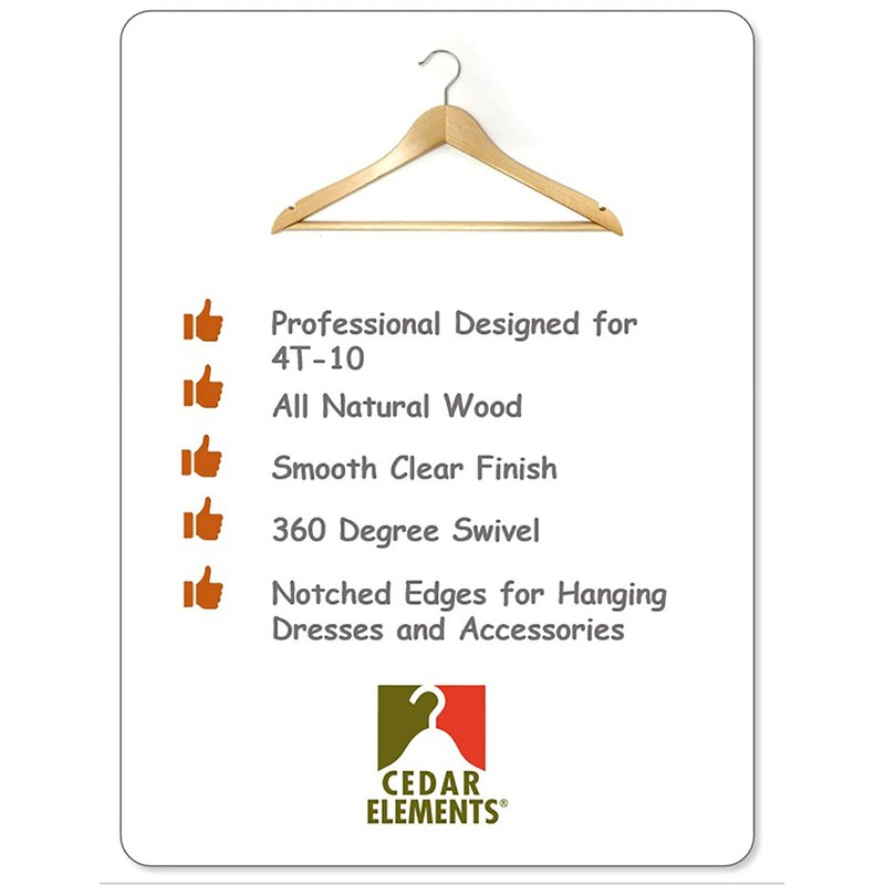 Kids hangers (Natural Wood, Children Hangers 4T-10)