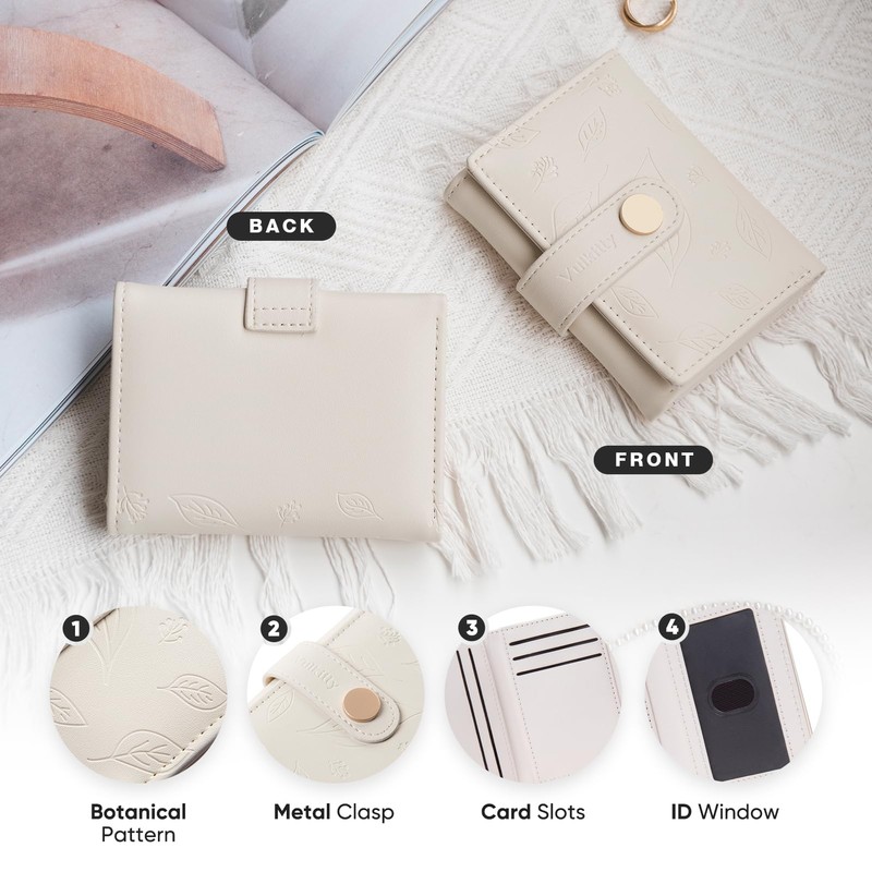 Vulkitty Small Wallet for Women, Trifold Cute Ladies Leather Wallet