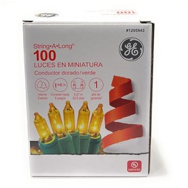 GE String-A-Long 100-Count Constant Gold Incandescent Christmas String Lights 60218LO