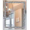 Rectangular Wall Mirror Crystal Crush Diamond Mirror for Home Décor