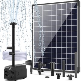 POPOSOAP 25W Solar Fountain Pump, Solar Water Pump with Water Flow Adjustable, Water Pump with Water Shortage Protection &17Ft Cord & 6.56FT Clear Tubing for Ponds, Waterfall, Garden