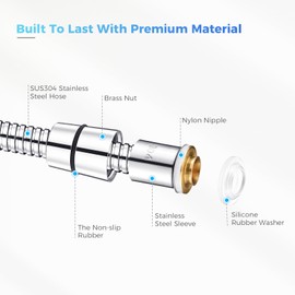 WTEETB Shower Hose Extra Long 100 Inches, 304 Stainless Steel Handheld Shower Head Replacement, Flexible Hose Attachment for Bidet Sprayer 8.3 feet