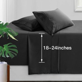 Manyshofu Extra Deep Pocket King Size Sheets - Hotel Luxury 1800 Thread Count Sheets & Pillowcases - Microfiber Bed Set up to 24" Mattress - Charcoal Grey Bed Sheets 18-24 Inch Deep Pockets - 4 Piece