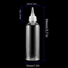 FUNSUEI 80 Pack 2OZ/ 60ml Plastic Squeeze Bottles with Twist Top Cap, Clear Plastic Dispensing Bottles for Seasonings, Sauce, Oil, Cosmetics, Shampoo, Paint