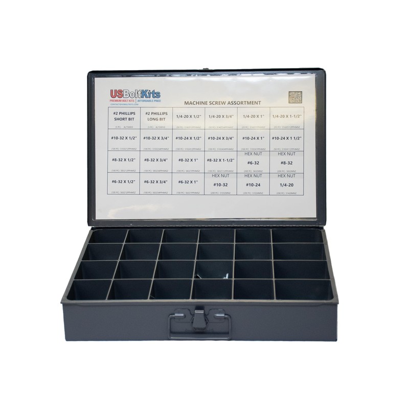 Machine Screw Assortment Kit Includes Phillips Bits-2,410 Piece Phillips Pan