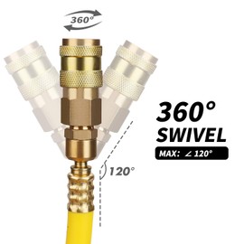 Hromee Air Compressor Hose 3/8-Inch x 50 Feet Hybrid Hose with Fittings, 1/4”NPT Swivel Universal Coupler and Plug Kit