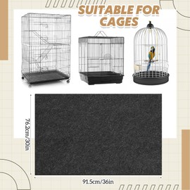 Nuanchu Large Bird Cage Mat, 30 x 36 Inch Under Pet Cage Mat, Absorbent/Waterproof Felt Pad for Bird Cages, Reptile Aquariums, Dog Kennels, with Non-Slip Backing for Hard Floors and Surfaces