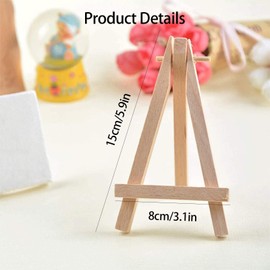 Mini Easel Stand, 2pcs Wooden Mini Easels for Display Tabletop Art Display Easels Small Easel Stand Small Painting Easel, Desktop Holder Stand for Displaying Canvas Paintings,Drawing Kids, Weddings