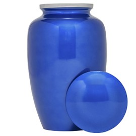 Eternal Harmony Cremation Urns for Human Ashes | Funeral Cremation Urn Carefully Handcrafted with Elegant Finishes to Honor Your Loved One | Elegant Decorative Urns Large Size with Velvet Bag (Blue)