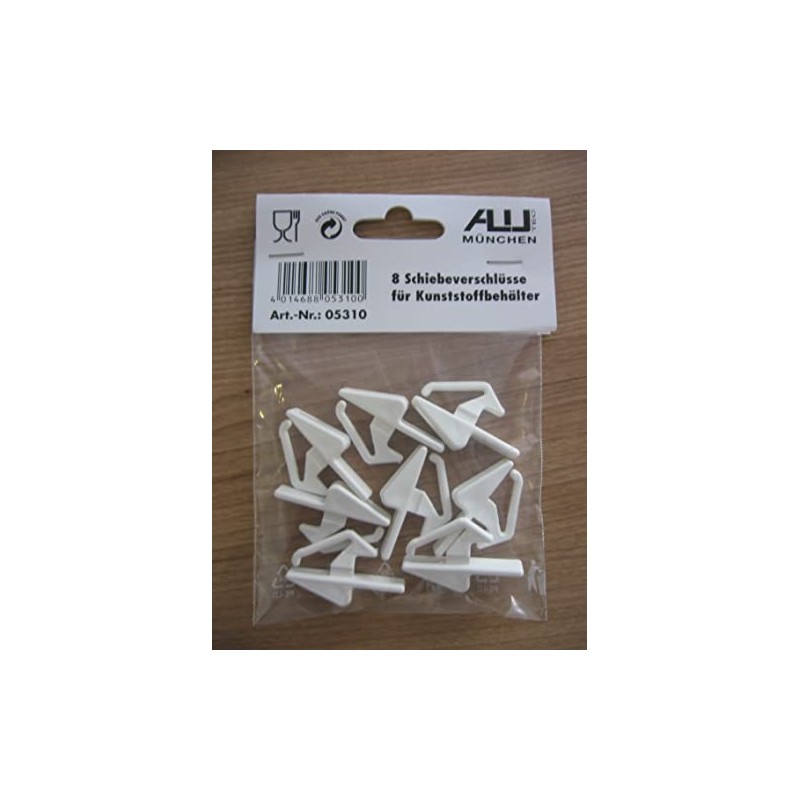 alutec Schiebeverschlüsse for plasticbehälter white 05310 8St.