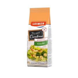 LEIMER Croutons Herbs 75 g Gluten Free - Delicately Roasted, Refined with Spices, Made from Gluten-Free Wheat Starch - Vegetarian, Gluten Free (1 x 75 g)