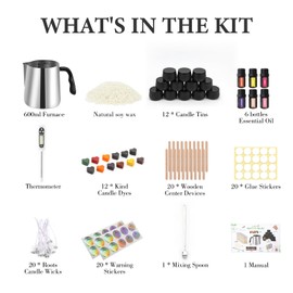 SAEUYVB Candle Making Kit for Adults - Full Set Candle Making Supplies - Soy Candle Kit - DIY Starter Scented Soy Candle Making Kit - Perfect Decoration for Family Life
