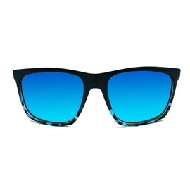 Pepper's Floating Collection Polarized Rectangular Sunglasses, MATTW Black to Matte Navy/Blue Mirror, 60X18X140MM