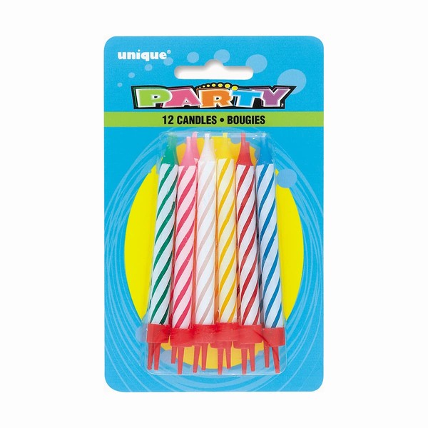 Stylish Spiral Birthday Candles with Reusable Holders - (Pack of