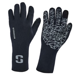 Striker Unisex Stealth Waterproof Breathable Outdoor Fishing Gloves with Extended Cuff & Tech Touch Index Fingertip, Black/Gray, 3X-Large