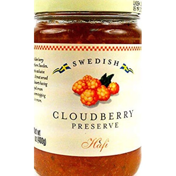 Hafi Swedish Cloudberry Preserves, 14.1 oz Jar