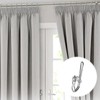 100 Pack Metal Curtain Header Tape Drapery Hooks, Silver