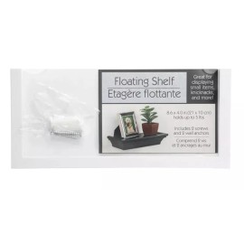 Greenbrier International Small White Floating Shelf PVC Plastic and Hanging Hardware Holds 5 lbs 8.6 x 4