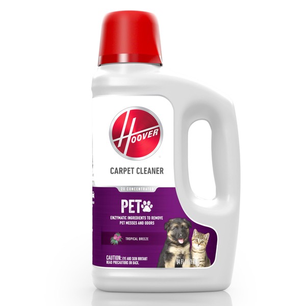 Hoover Pet Carpet Cleaning Solution, Deep Cleaning Carpet Shampoo, 64 oz Formula, AH30925, Package May Vary,White