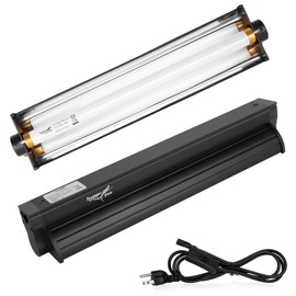 T5 UVB Reptile Light Fixture HO UVB Bulb Lighting Combo Kit, 10.0 UVB Light for Reptiles Terrarium Hood with 8W Reptile Light Bar UVA UVB Desert Lamp for Bearded Dragon Turtle Tank, 12 Inch