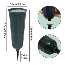 Set of 2 Grave Flower Holders Cemetery Flower Pots Vases Memorial Vases with Spike for Grave Decoration Green
