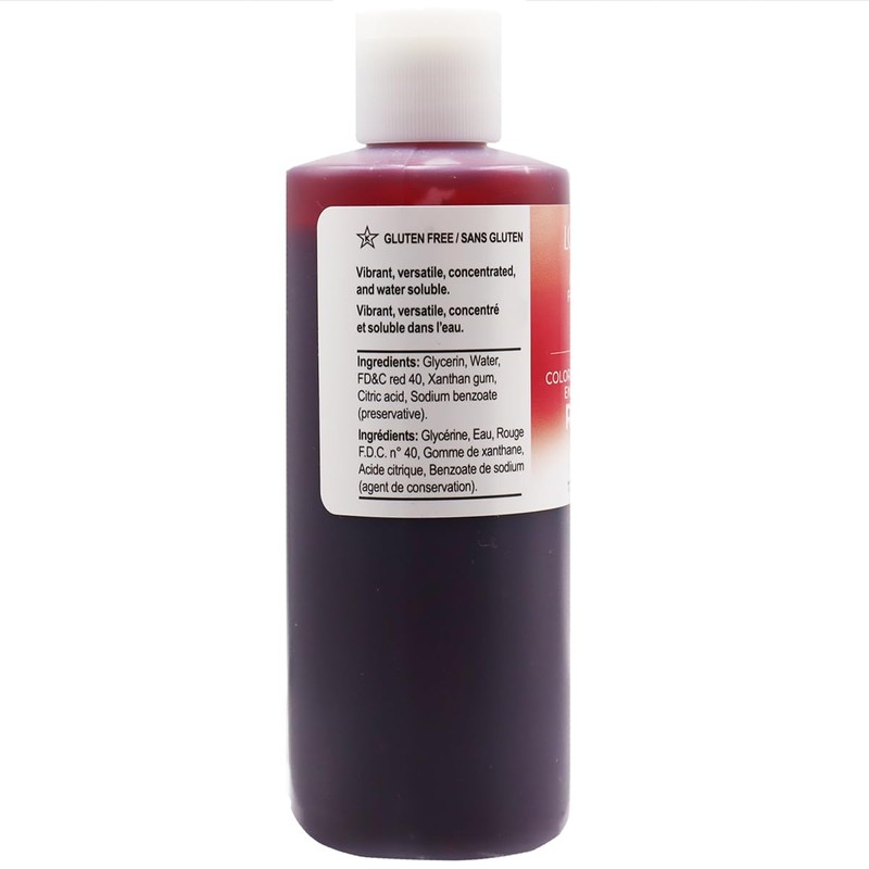 LorAnn Red Liquid Gel Color, 4 ounce squeeze bottle