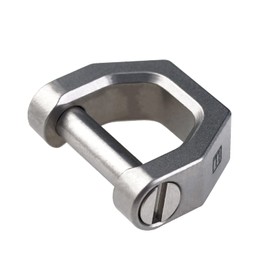 [MecArmy] CH2 Titanium D Shape Key Ring Utility Key Ring Screw Shackle Key Chain Car Key Tool Key Ring for Daily Carry, Sandblast S