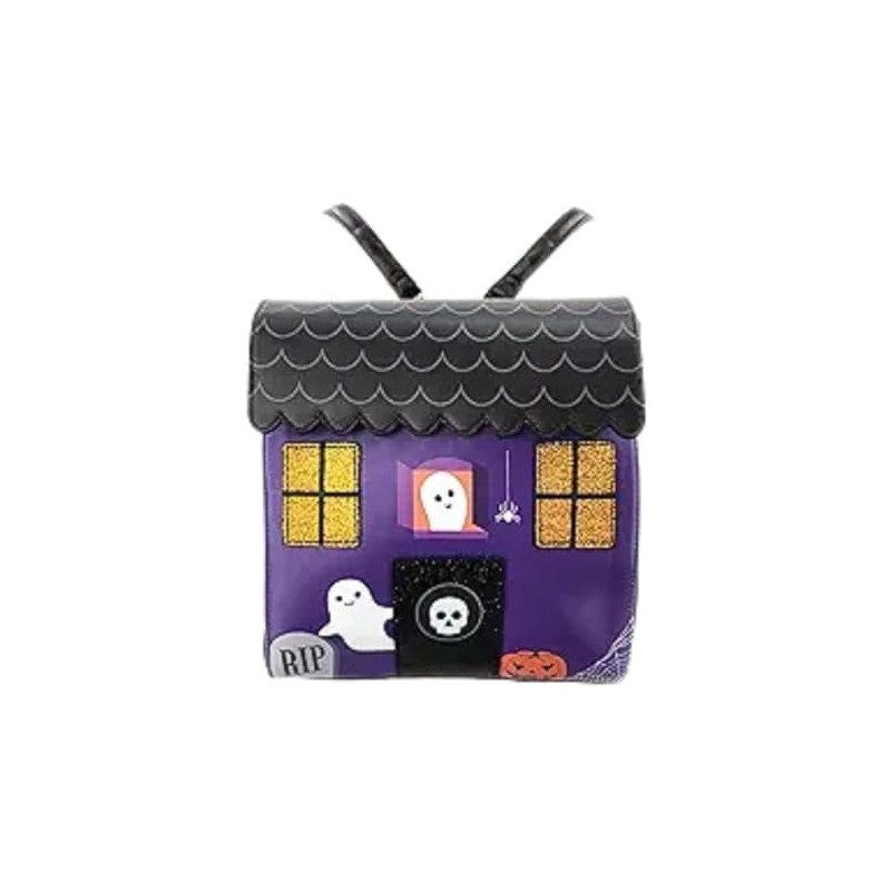 Spooky Haunted House Mini Backpack for Women